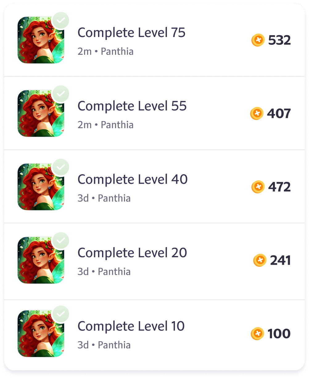 Game challenges with point rewards
